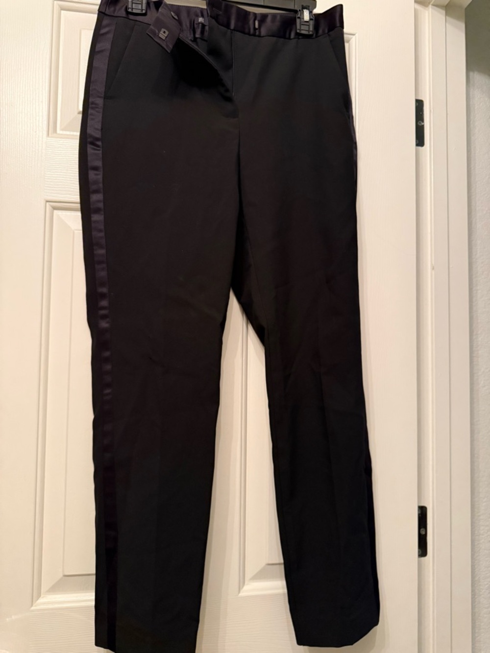 Zara Black Men's Dress Pants with Satin Side Stripe tuxedo pants